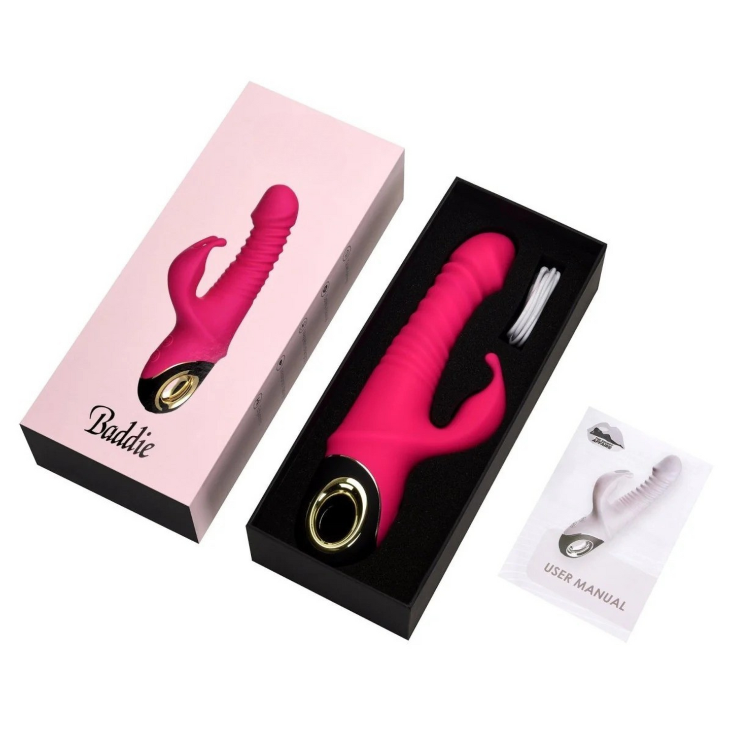 Baddie Power Thrust Rabbit Vibrator Lacy Bliss