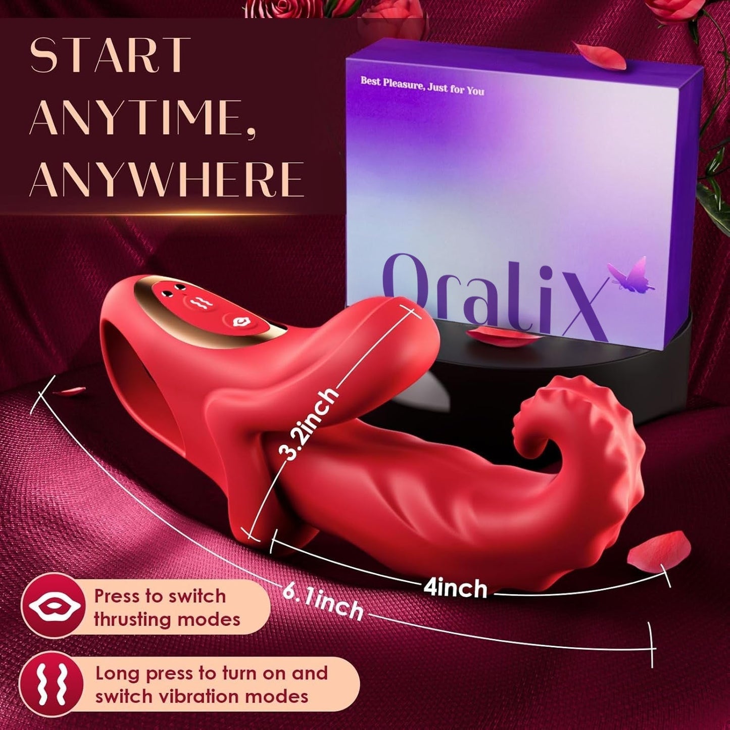๐ฅ 2025 Limited 70% ๏ธOFF ๐
OraliX Suptruck 4-in-1 Thrusting & Licking Tongue Kiwinet Vibrator Hemiras