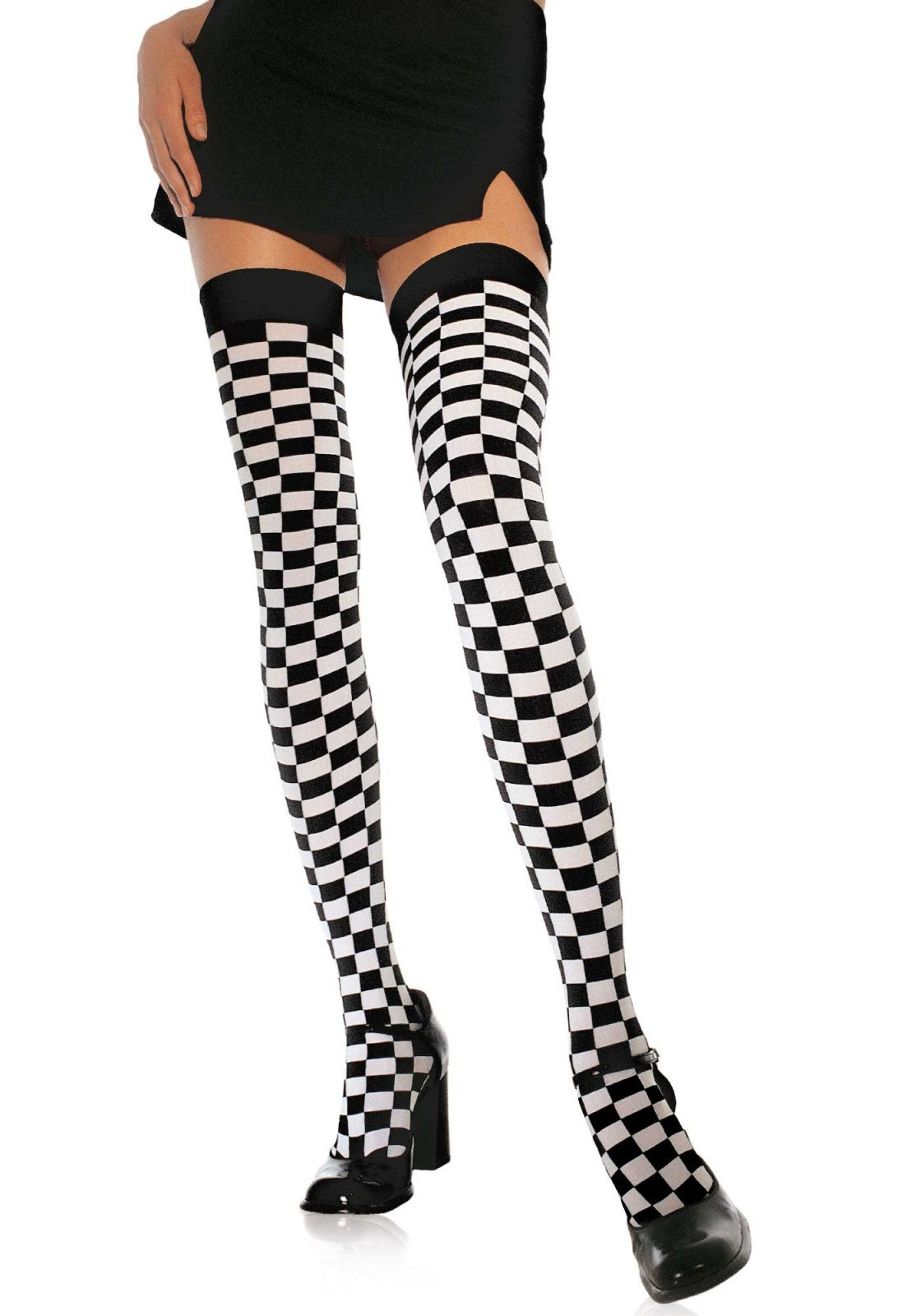 Lacy Bliss™ Checkerboard Thigh Highs Leg Avenue Hosiery
