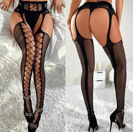 Biney Stocking Black Lacy Bliss Bodysuit