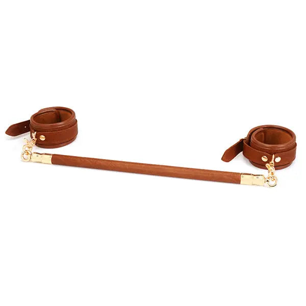 Lacy Bliss™ Brown Leather Bar Restraints Lavah Intimates harness