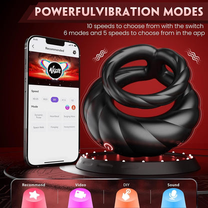 💥2025 New Wishful Ring Cock Ring-5 in 1 Couple Toy Penis Ring Nighty