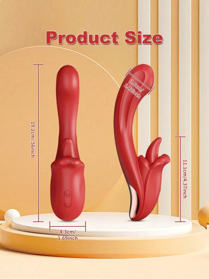 💥2025 New G-Fire Rabbit, Flexible G Spot Vibrator With 10 Licking And 10 Vibrating Modes,Tongue Licking Women Sex Toys,Nipple Toy Clitoral Stimulator Nighty