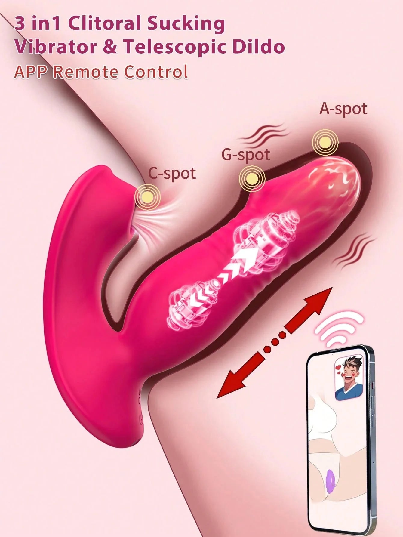💥2025 KissWave, Sucking Vibrator Rose Sex Toys For Women– Upgraded Sex Stimulator With 10 Sucking &Thrusting Vibrating Modes,G Spot Clit Nipple Wearable Vibrator Nighty