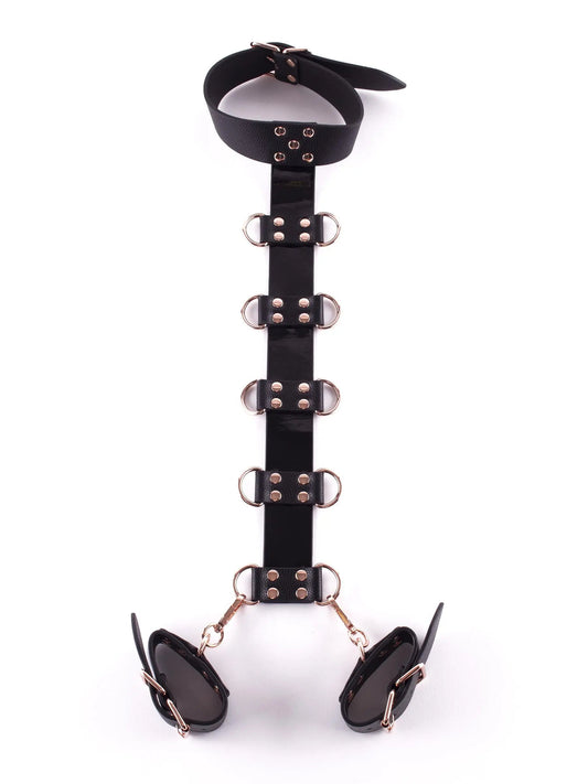 Lacy Bliss™ Signature Faux Leather Neck to Wrist Restraint Lavah Intimates