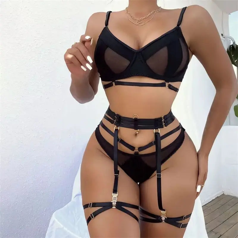 Midnight Allure Set | Sexy Mesh Lingerie Lacy Bliss