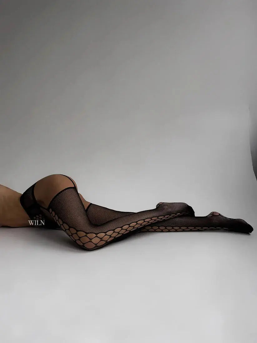 Biney Stocking Black Lacy Bliss Bodysuit
