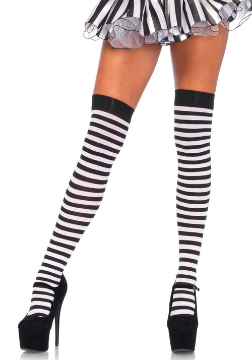 Lacy Bliss™ Plus Striped Thigh Highs Leg Avenue Hosiery