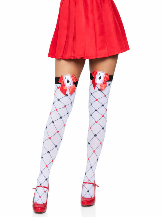 Lacy Bliss™ Card Suit Thighs Highs Leg Avenue Costume Accessory