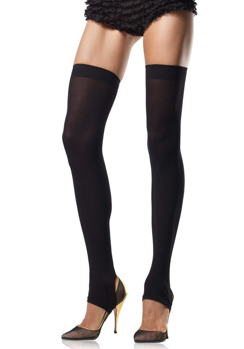 Lacy Bliss™ Opaque Stirrup Thigh Highs Leg Avenue Hosiery