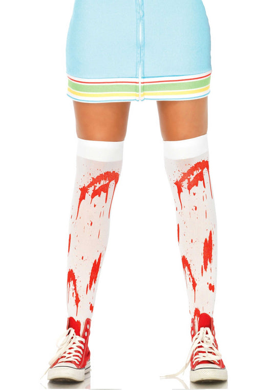 Lacy Bliss™ Bloody Zombie Thigh Highs Leg Avenue Hosiery