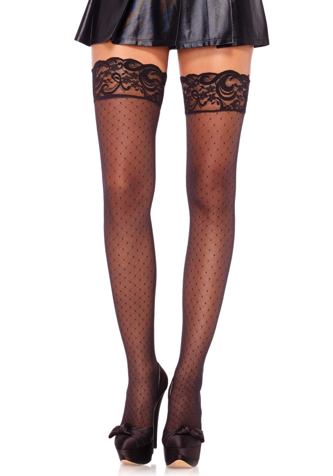Lacy Bliss™ Diamand Elastane Sheer Stay Up Leg Avenue Hosiery
