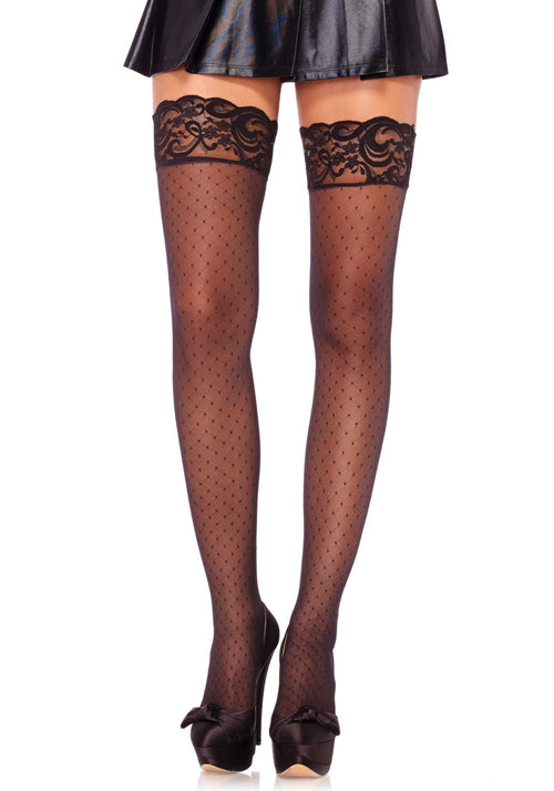 Lacy Bliss™ Diamand Elastane Sheer Stay Up Leg Avenue Hosiery