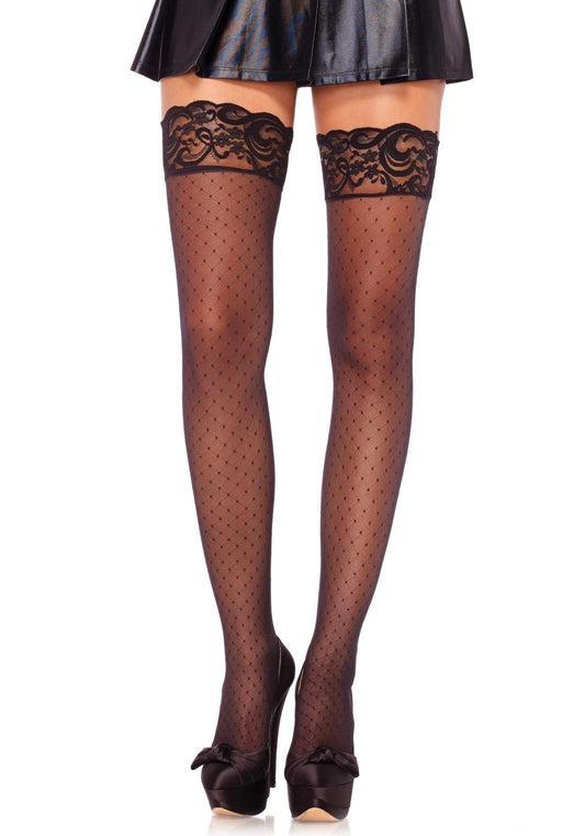 Lacy Bliss™ Diamand Elastane Sheer Stay Up Leg Avenue Hosiery