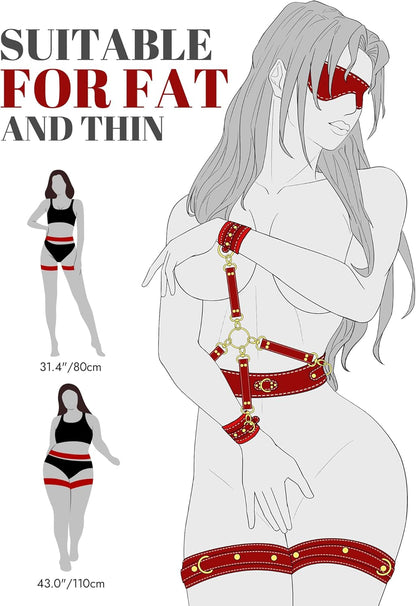 Venus Leather Bondage Set with Belts & Cuffs Hemiras