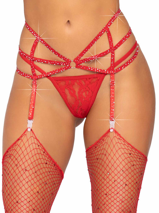 Lacy Bliss™ Rhinestone Garter Belt Leg Avenue Lingerie