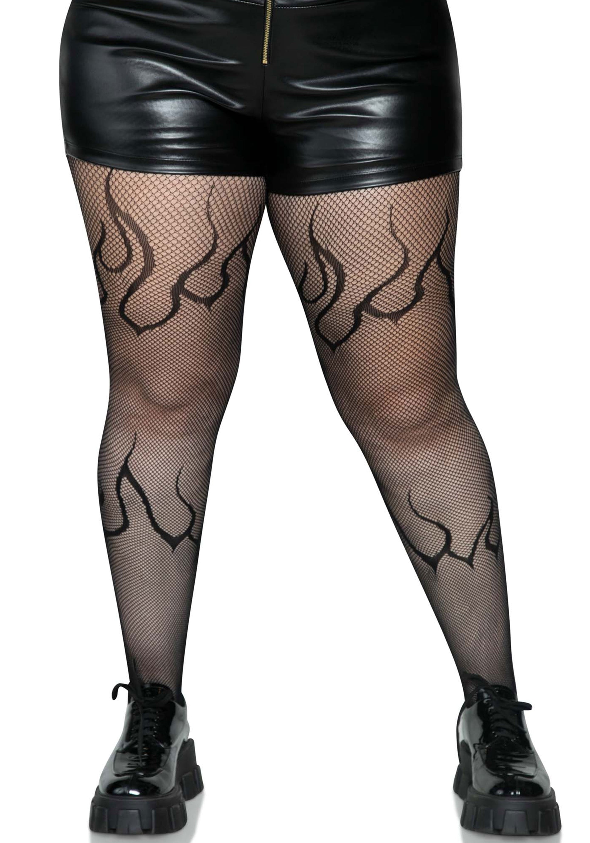 Lacy Bliss™ Plus Flame Net Pantyhose Leg Avenue Hosiery