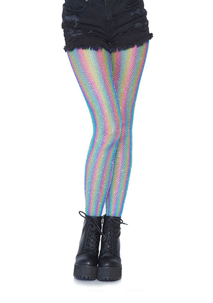 Lacy Bliss™ Lurex Rainbow Fishnet Pantyhose Leg Avenue Hosiery