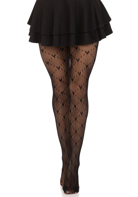 Lacy Bliss™ Love Struck Heart Net Pantyhose legavenue.eu