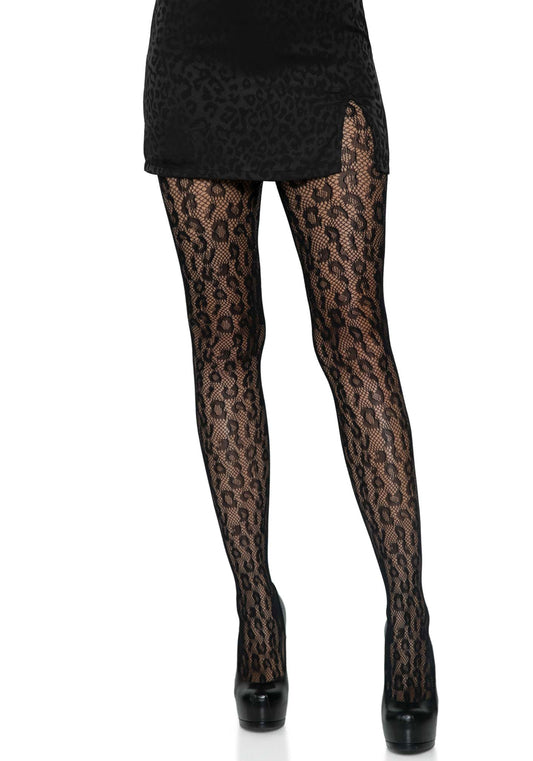 Lacy Bliss™ Leopard Net Pantyhose Leg Avenue Hosiery