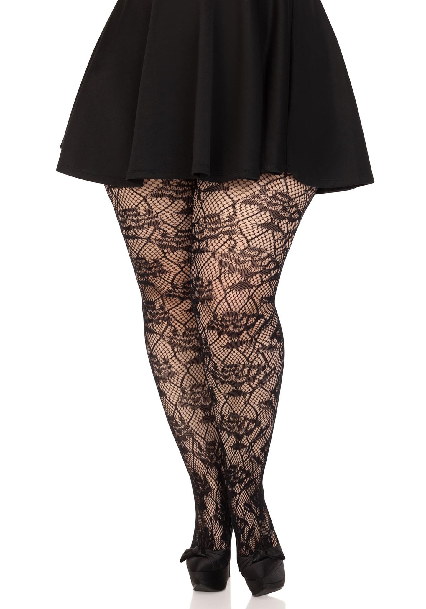 Lacy Bliss™ Plus Wild Rose Net Pantyhose Leg Avenue Hosiery