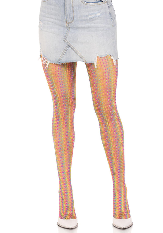 Lacy Bliss™ Rainbow Crochet Net Pantyhose Leg Avenue Hosiery