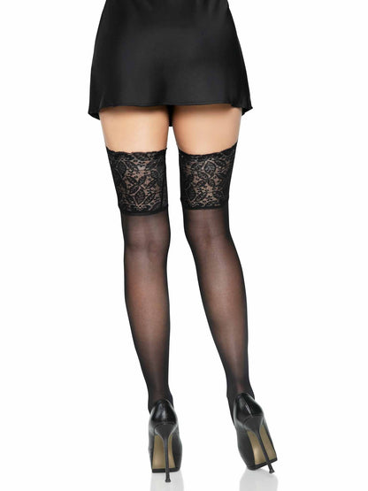 Lacy Bliss™ Elastane Sheer Stay Up with Lace Top Leg Avenue Hosiery