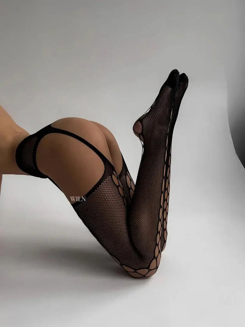 Biney Stocking Black Lacy Bliss Bodysuit