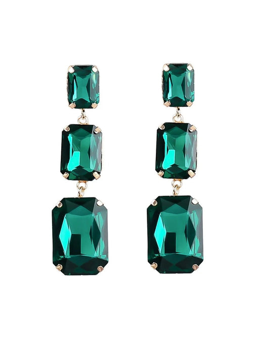 Alcott Crystal Gem Drap Earrings Mew Mews Fashion Earrings
