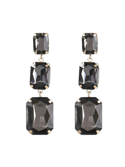 Alcott Crystal Gem Drap Earrings Mew Mews Fashion Earrings