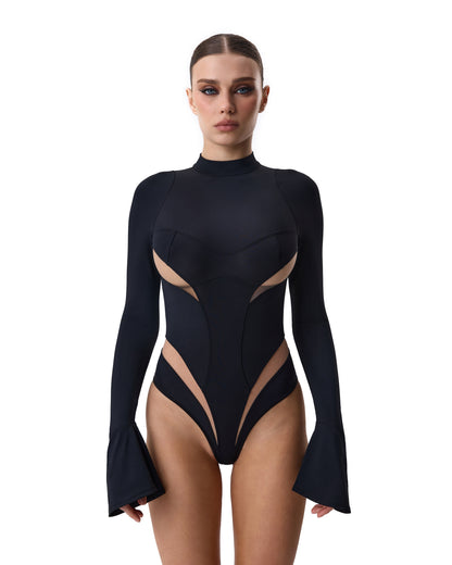 Lacy Bliss™ Body Microfiber Black Lacy Bliss body