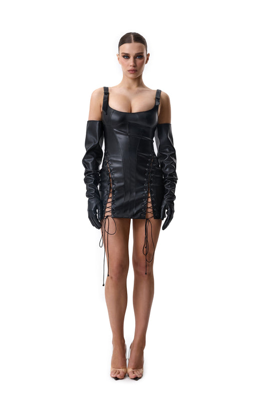 Lacy Bliss™ Dress Leather Black Lacy Bliss dress