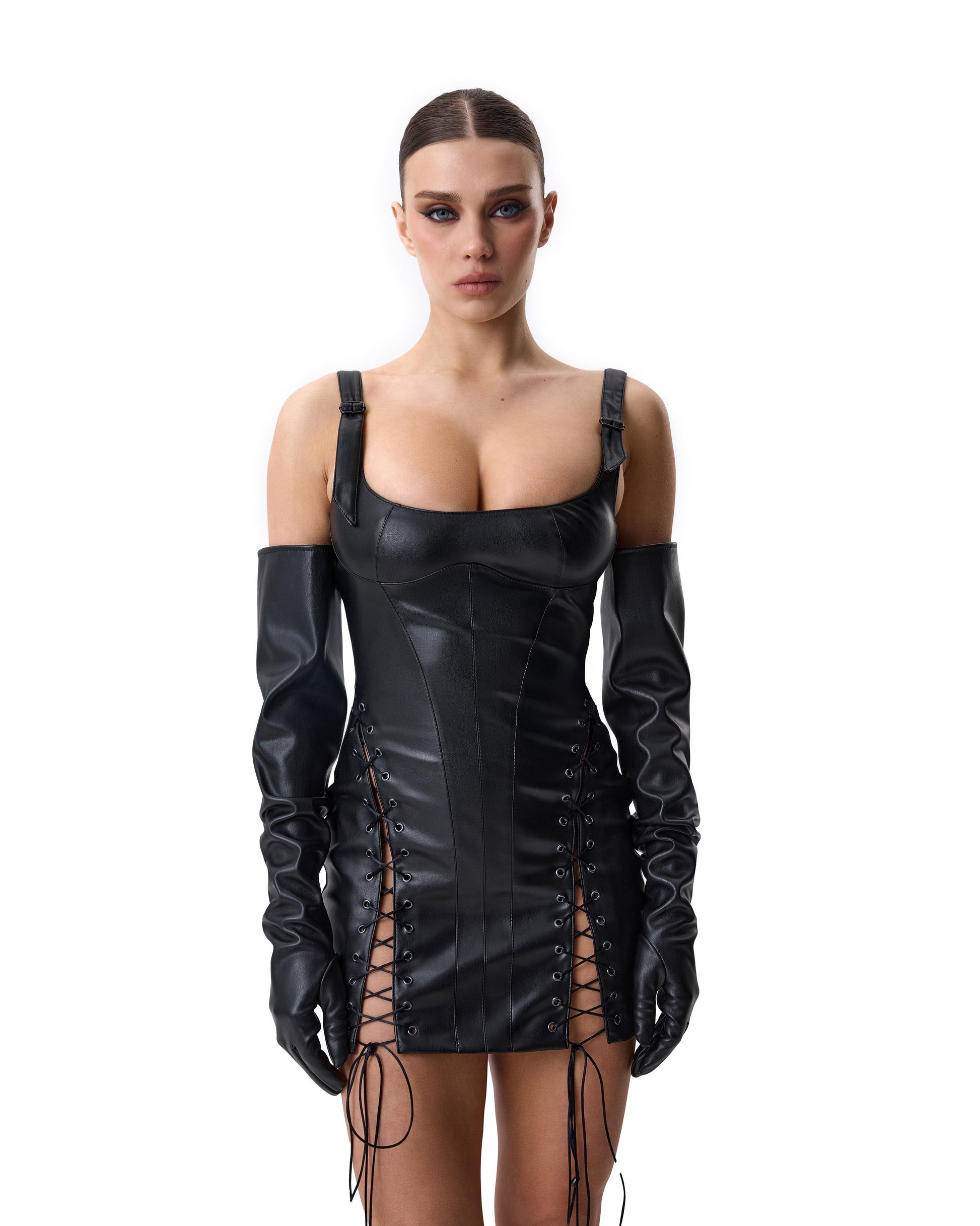 Lacy Bliss™ Dress Leather Black Lacy Bliss dress