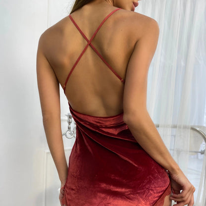 LaycyNighty™ Karin's Velvet Nightdress Lacy Bliss0312 Nightgown