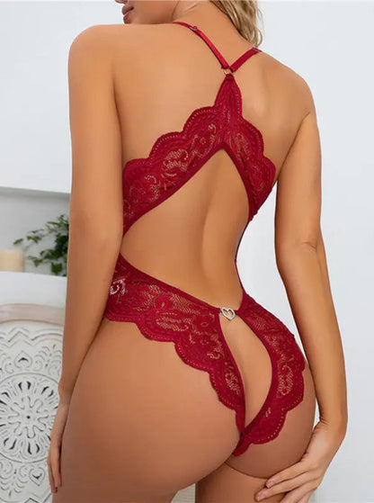 Lacy Bliss™ Model LT201 - Red LQYCSX Official Store Lace Teddy