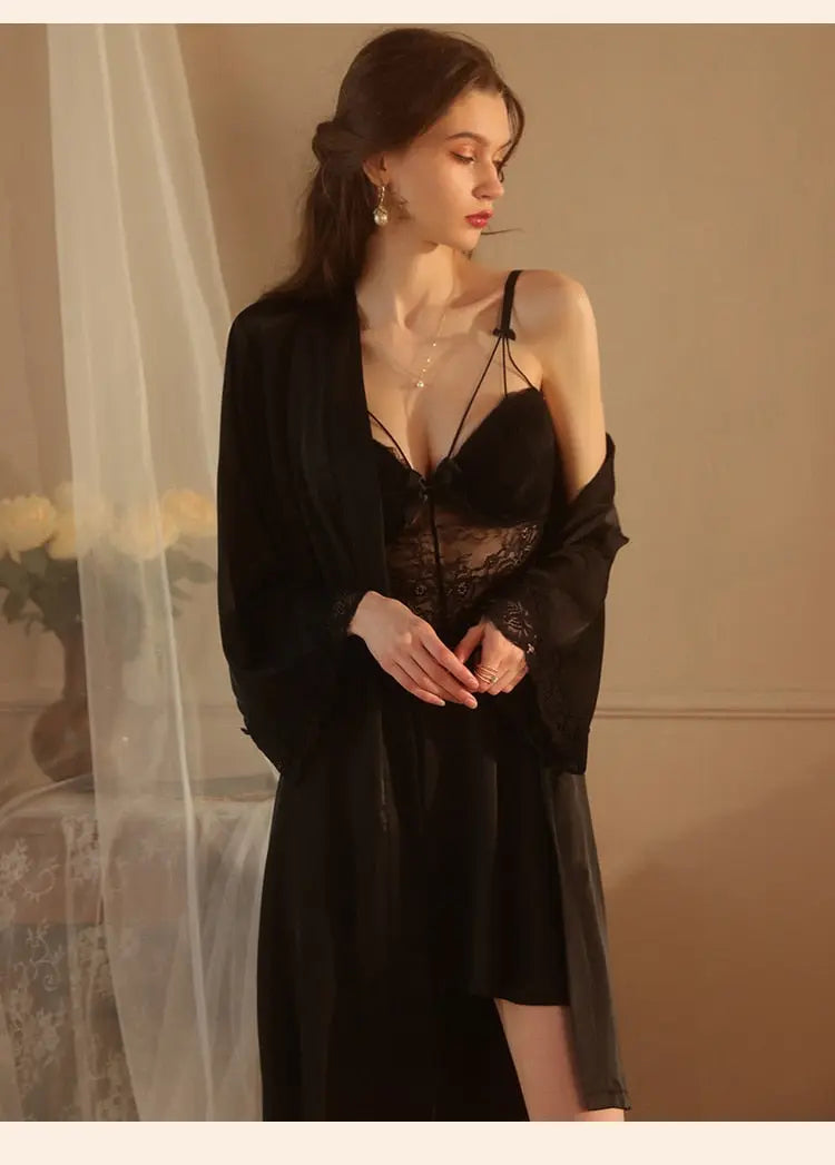 Lacy Bliss™ Model CH244 CINOON Chemise+Robe Set