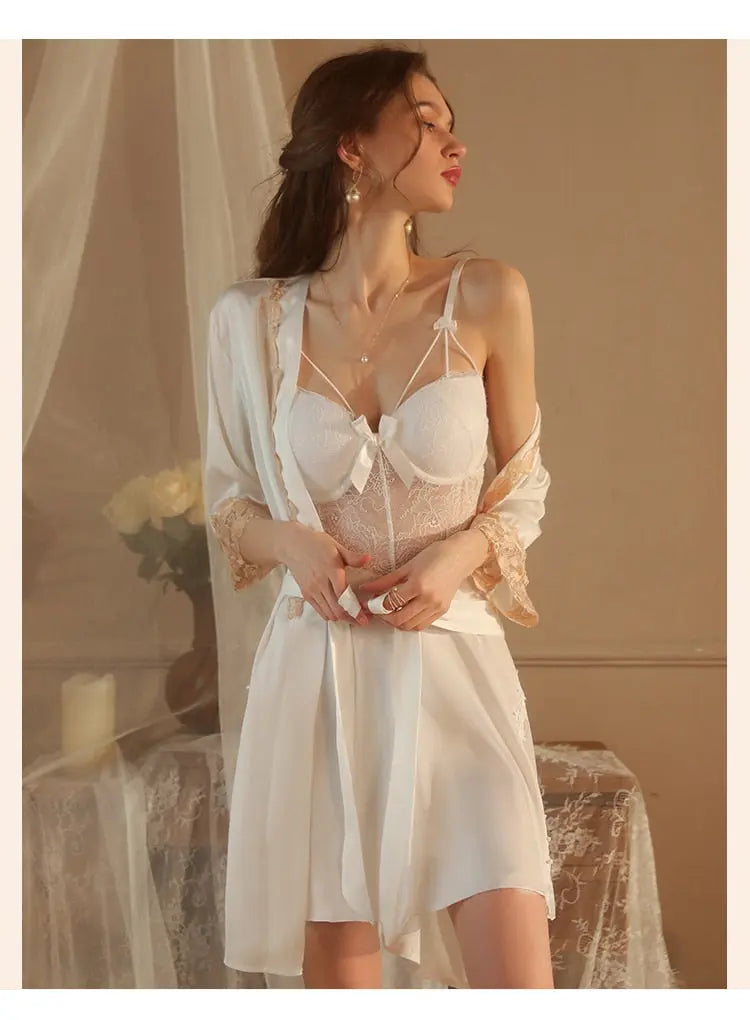 Lacy Bliss™ Model CH244 CINOON Chemise+Robe Set