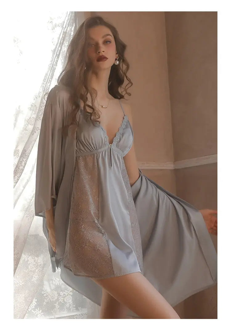 Lacy Bliss™ Model CH241 CINOON Chemise and Robe Set