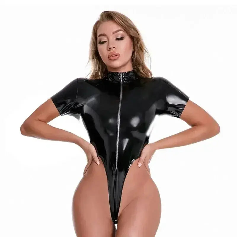 LATEX ZIPPER BODYSUIT Lacy0301
