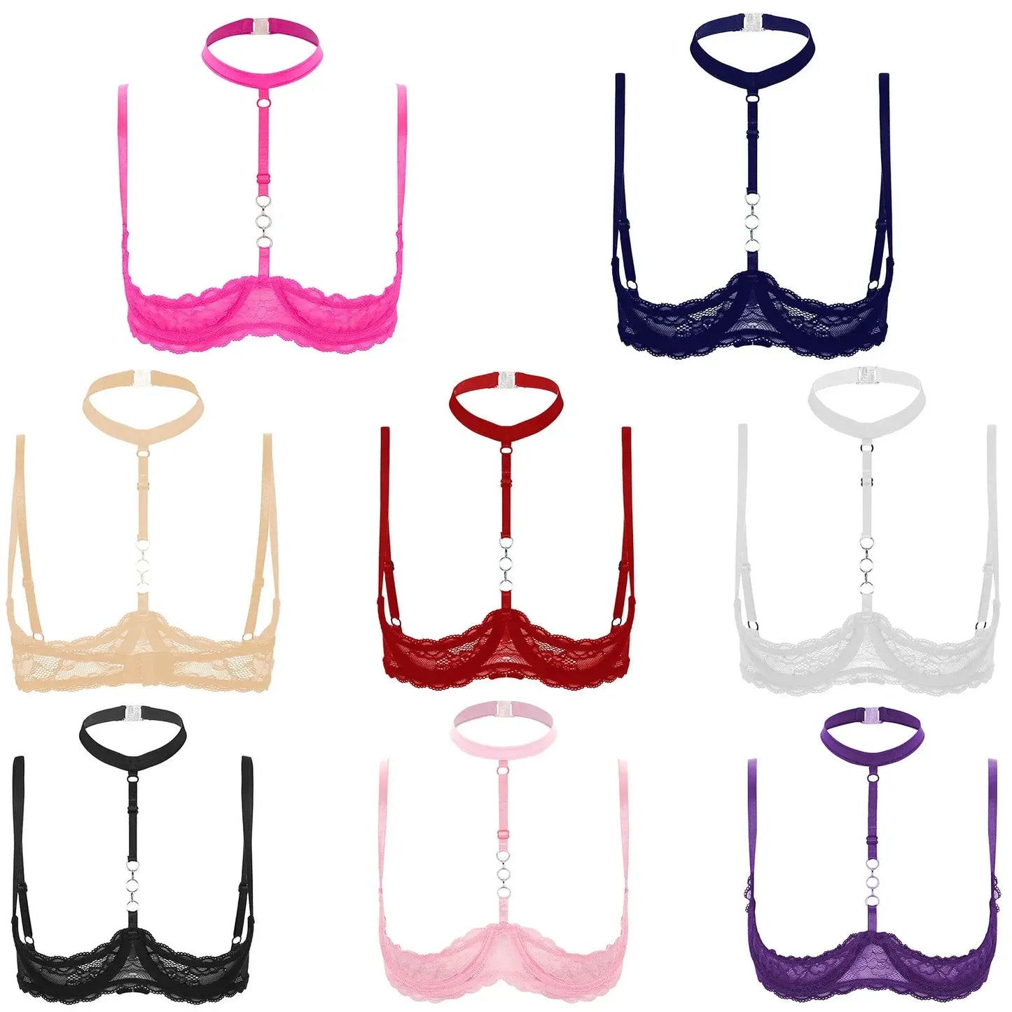 Lacy Bliss™ Halter Neck Open Bra GHALLAS Other