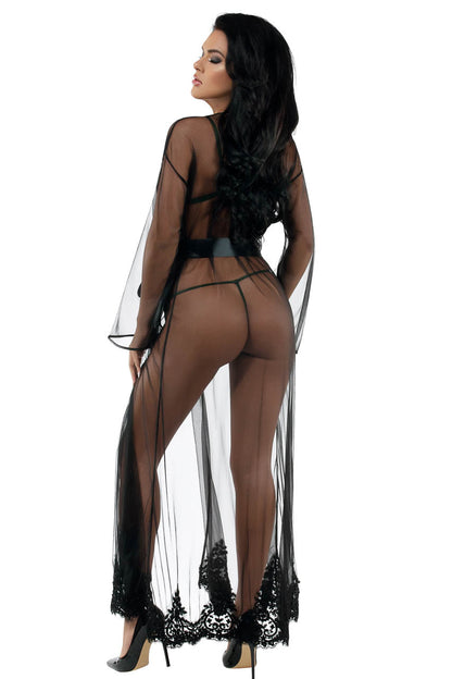 Feminine Mystique Long Mesh Robe