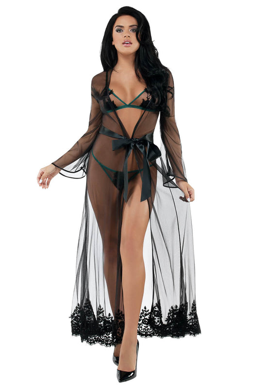 Feminine Mystique Long Mesh Robe
