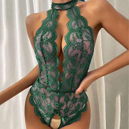 Lacy Bliss™ Seductive Lace Crotchless Lingerie LQYCSX Official Store Lace Teddy