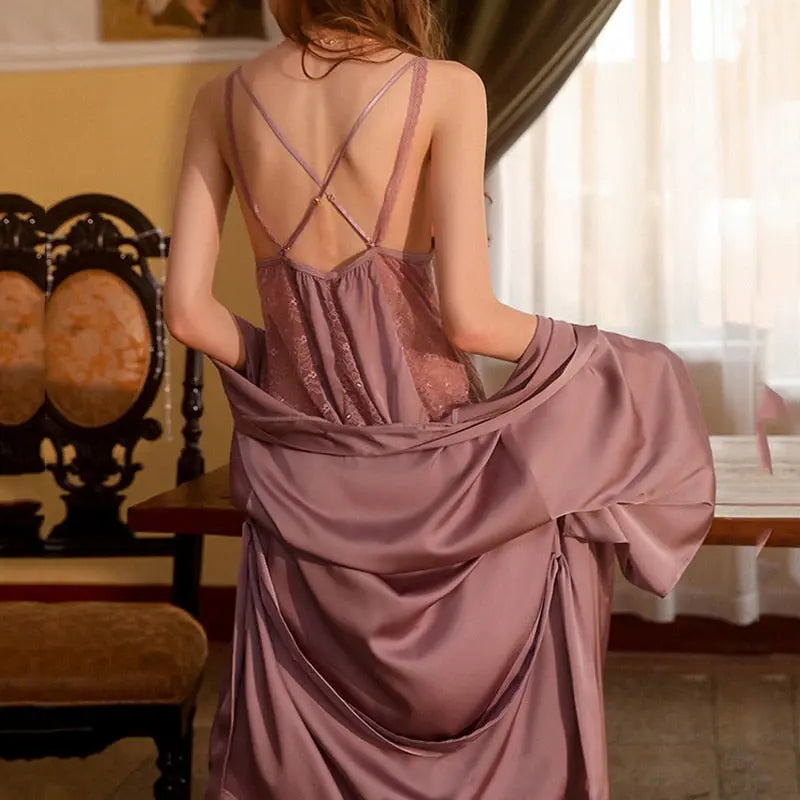 Lacy Bliss™ Model CH241 CINOON Chemise and Robe Set