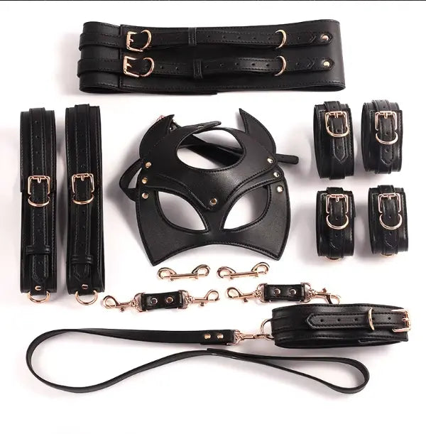 Lacy Bliss™ 12-Piece Black Fantasy Set Lavah Intimates harness