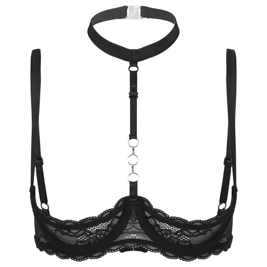 Lacy Bliss™ Halter Neck Open Bra GHALLAS Other