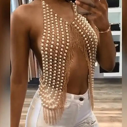 Lacy Bliss™ Little Do You Know Pearl Tank Top NS Accessories shop Store Body Jewelry