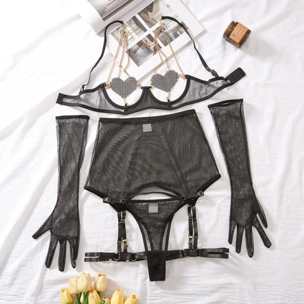 LaycyNighty™ Anya's Heart Set Lacy Bliss0312 Lingerie Set
