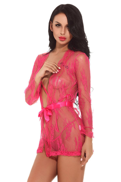 Scalloped Lace Robe
