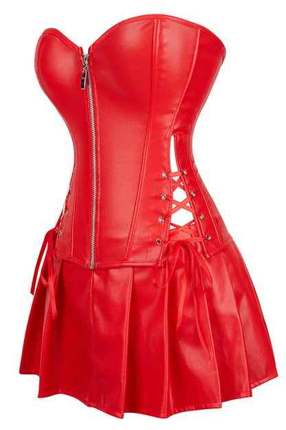 Plus Size Pleather Lingerie Dress